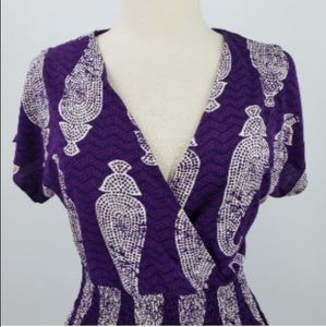 Tory Burch Silk Purple Paisley Dress